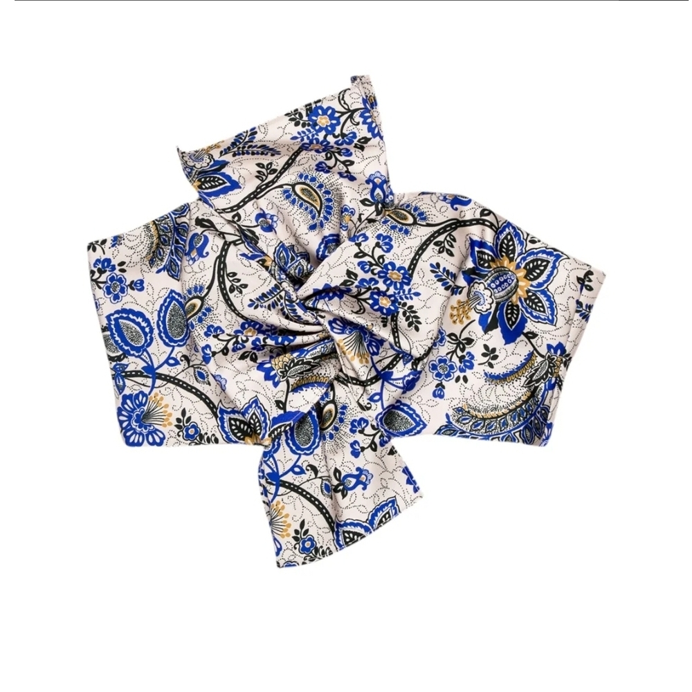 Amur Paisley Print Strapless Blouse